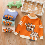 Boys Sweater Kids Cartoon Cute Knitting Sweater Deer Baby round Neck Sweater