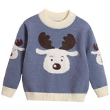 Boys Sweater Children's Autumn and Winter Knitting Pullover Christmas Deer Baby Sweater