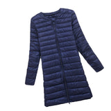 Women Winter Coats Puffer Jacket Down Coat Fall/Winter Down Jacket Female Round Neck Solid Color White Duck Down Coat