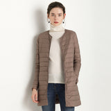 Women Winter Coats Puffer Jacket Down Coat Fall/Winter Lightweight Down Jacket Women Round Neck Mid-Length Coat Long