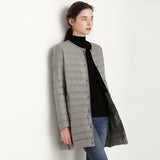 Women Winter Coats Puffer Jacket Down Coat Fall/Winter Lightweight Down Jacket Women Round Neck Mid-Length Coat Long
