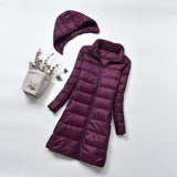 Women Winter Coats Puffer Jacket Down Coat Lightweight Down Jacket Female White Duck Down Detachable Hat Coat