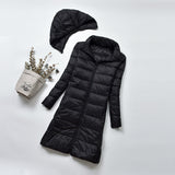 Women Winter Coats Puffer Jacket Down Coat Lightweight Down Jacket Female White Duck Down Detachable Hat Coat