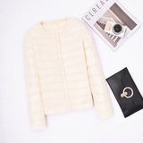 Women Winter Coats Puffer Jacket Down Coat Autumn and Winter Lightweight Round Neck Down Jacket Women's Warm Long Sleeves Coat