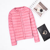 Women Winter Coats Puffer Jacket Down Coat Autumn and Winter Lightweight Round Neck Down Jacket Women's Warm Long Sleeves Coat
