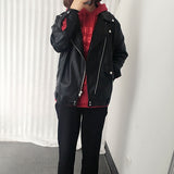 Women PU Leather Jacket Biker Motorcycle Coat Female Spring Short Biker's Leather Jacket