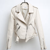 Women PU Leather Jacket Biker Motorcycle Coat Short PU Leather Jacket Spring and Autumn Glossy Leather Jacket