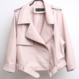 Women PU Leather Jacket Biker Motorcycle Coat New Spring and Autumn Clothing Leather Women's Short