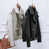 Women PU Leather Jacket Biker Motorcycle Coat Women's Spring Suit Short Jacket