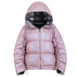 Women Winter Coats Puffer Jacket Down Coat Winter Down Jacket Female Autumn and Winter Double-Sided Wear Glossy Fox Fur Color