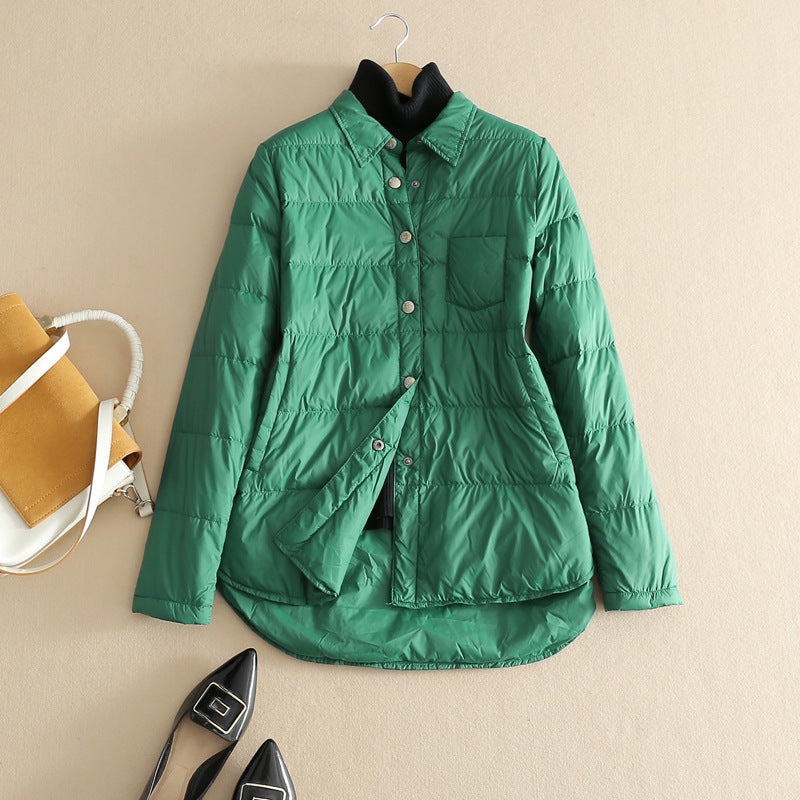 Women Winter Coats Puffer Jacket Down Coat Light Down White Duck Down Shirt Longer In The Rear