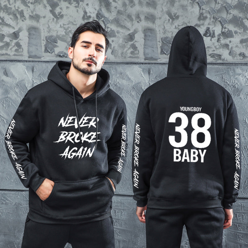 Men Graphic Hoodie Autumn and Winter Never Broke Again Youth Rapper Hoodie Sweatshirt