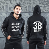 Men Graphic Hoodie Autumn and Winter Never Broke Again Youth Rapper Hoodie Sweatshirt