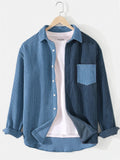 Corduroy Varsity Jacket Fall/Winter Jacket Men's Contrast Color Lapels Corduroy Jacket