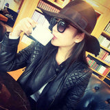 Women PU Leather Jacket Biker Motorcycle Coat Women's Short Spring and Autumn Slimming PU Leather Jacket