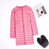 Women Winter Coats Puffer Jacket Down Coat Lightweight Down Jacket Women Round Neck Long Sleeve White Duck Down Coat