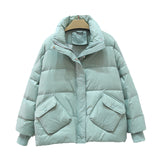 Women Winter Coats Puffer Jacket Down Coat Lightweight Down Jacket Female Autumn Stand Collar White Duck Down Coat