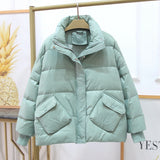 Women Winter Coats Puffer Jacket Down Coat Lightweight Down Jacket Female Autumn Stand Collar White Duck Down Coat