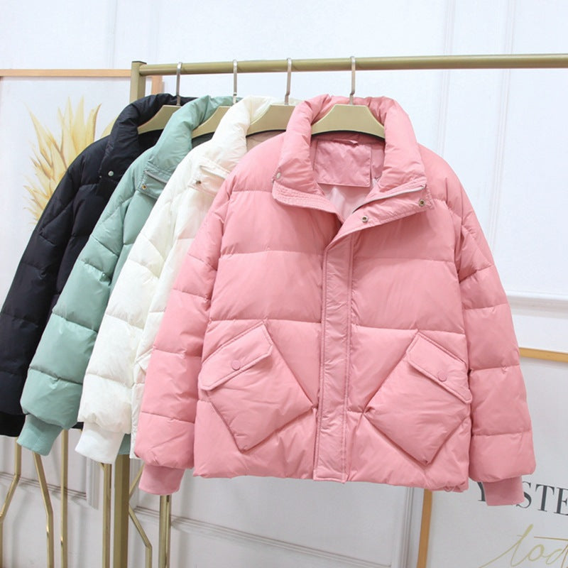 Women Winter Coats Puffer Jacket Down Coat Lightweight Down Jacket Female Autumn Stand Collar White Duck Down Coat