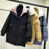 Women Winter Coats Puffer Jacket Down Coat Stand Collar White Duck Down Warm Coat Female Color Matching Down Jacket