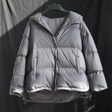 Women Winter Coats Puffer Jacket Down Coat Long Sleeve Hooded Warm Jacket White Duck Down Lightweight Down Jacket