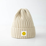 Toboggan Hat Women's Autumn and Winter Smiley Face Knitted Casual Ear Protection Beanie Hat