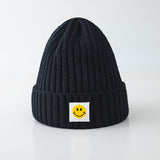 Toboggan Hat Women's Autumn and Winter Smiley Face Knitted Casual Ear Protection Beanie Hat