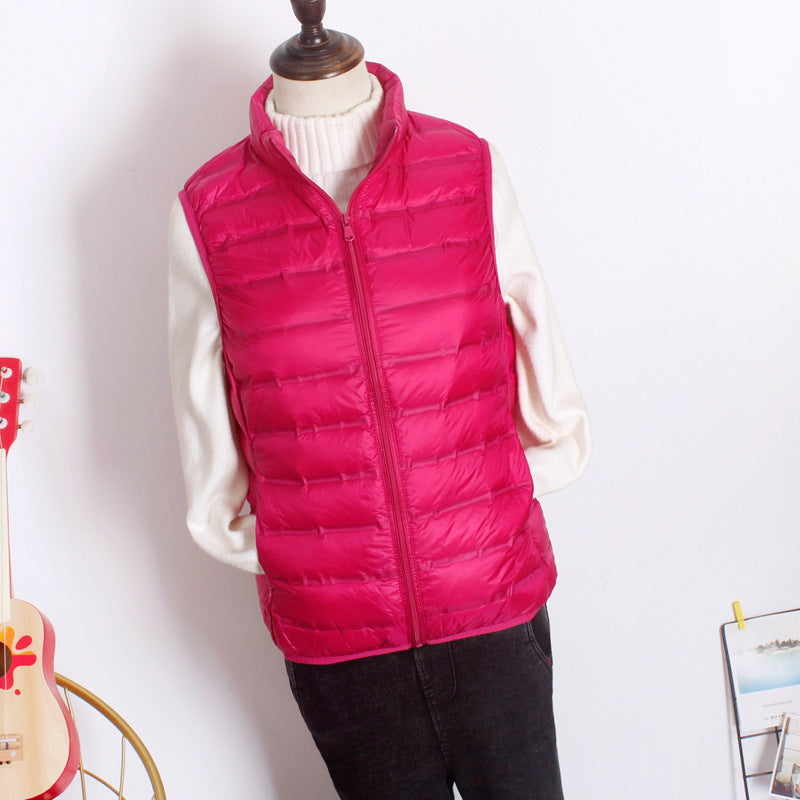 Women Winter Coats Puffer Jacket Down Coat Down Jacket Waistcoat Women's Short Lightweight Stand Collar Vest Warm