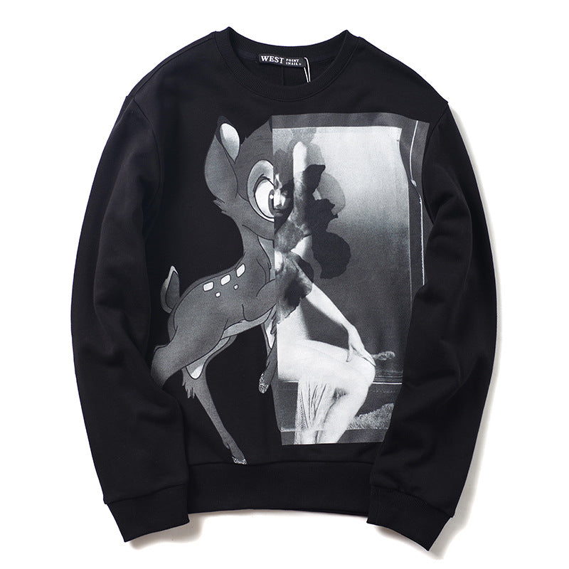 GVC Hoodie Deer Pattern Sweater Pure Cotton Autumn And Winter Clothes Couple