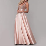 Homecoming Dresses Evening Gown Ball Gown V-neck Backless Bridesmaid Dress