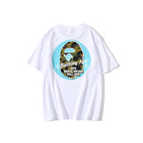 Shark Print T Shirt Back Printing Men And Women Fashion Short Sleeve Top