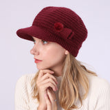 Women Winter Hats Women's Autumn and Winter Solid Color Knitted Hat