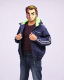 Black Varsity Jacket Racer Jacket Motorcycle Cycling Clothing Men's Spring and Autumn Retro Biker's Jacket