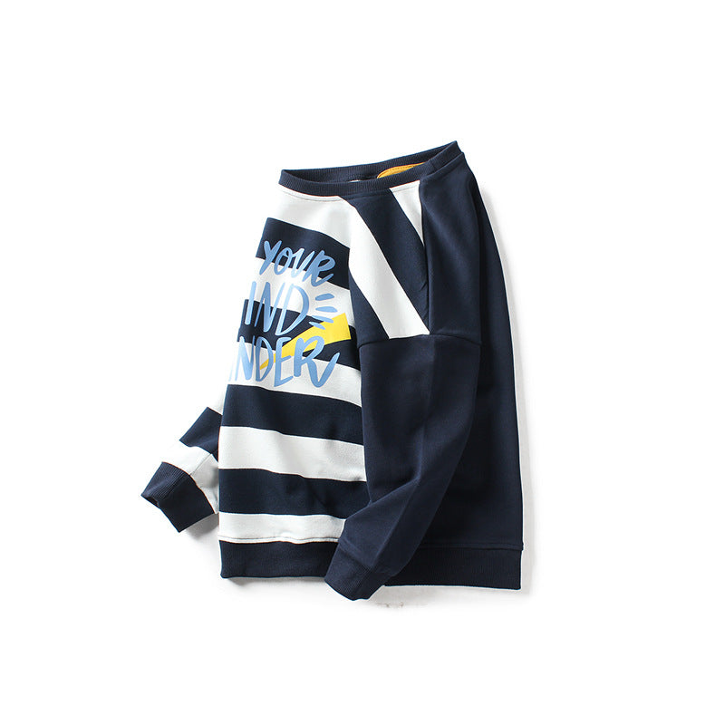 Children Boy Hoodie Spring Children's Clothing Boys' Bathroom Stripes