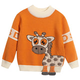 Boys Sweater Kids Cartoon Cute Knitting Sweater Deer Baby round Neck Sweater