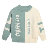 Boys Sweater Kids Knitted  Thickened Letters Baby round Neck Kids' Sweater