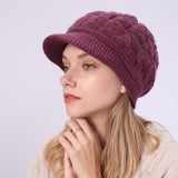 Women Winter Hats Beret 8-Word Twist Hat Autumn and Winter Women's Knitted