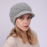 Women Winter Hats Beret 8-Word Twist Hat Autumn and Winter Women's Knitted