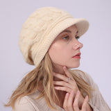 Women Winter Hats Beret 8-Word Twist Hat Autumn and Winter Women's Knitted