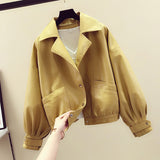 Women PU Leather Jacket Biker Motorcycle Coat Spring Autumn Short Loose Autumn PU Leather Jacket