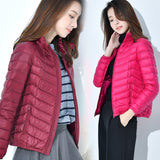 Women Winter Coats Puffer Jacket down Coat Lightweight down Jacket Women's Short Twill Slim Stand Collar Jacket
