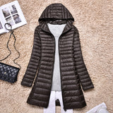 Women Winter Coats Puffer Jacket Down Coat Autumn and Winter Hooded Down Jacket Light Mid-Length Women's Coat