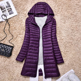 Women Winter Coats Puffer Jacket Down Coat Autumn and Winter Hooded Down Jacket Light Mid-Length Women's Coat