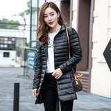 Women Winter Coats Puffer Jacket Down Coat Autumn and Winter Down Jacket Light and Thin Inner Stand Collar Coat