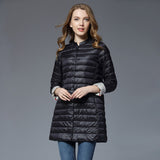 Women Winter Coats Puffer Jacket Down Coat Down Jacket Female Winter Light Round Neck White Duck Down Coat