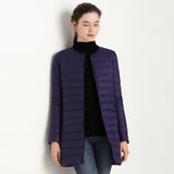 Women Winter Coats Puffer Jacket Down Coat Fall/Winter Lightweight Down Jacket Women Round Neck Mid-Length Coat Long