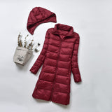 Women Winter Coats Puffer Jacket Down Coat Lightweight Down Jacket Female White Duck Down Detachable Hat Coat