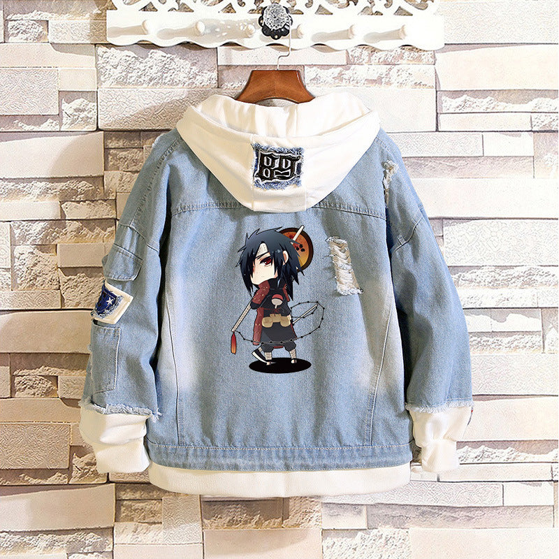 Comic Denim Jacket Men's and Women's Casual Loose Denim