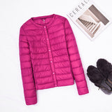 Women Winter Coats Puffer Jacket Down Coat Autumn and Winter Lightweight Round Neck Down Jacket Women's Warm Long Sleeves Coat