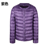 Women Winter Coats Puffer Jacket Down Coat Autumn and Winter Lightweight Round Neck Down Jacket Women's Warm Long Sleeves Coat